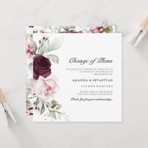 Square Floral Boho Change Plans Announcements