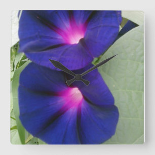Square Floral Wall Clock