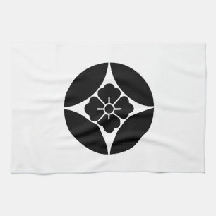 Square flower in seven treasures tea towel