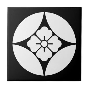 Square flower in seven treasures tile