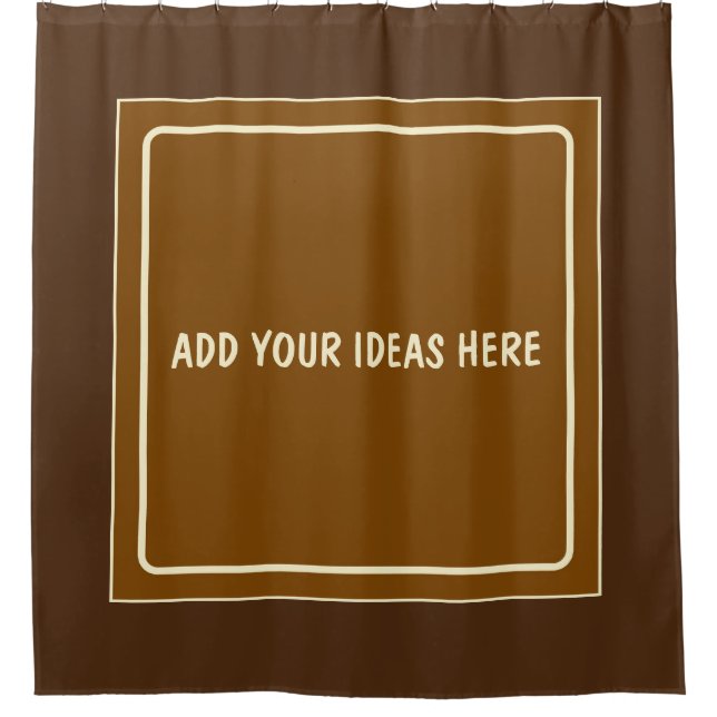 Square Frame brown + your ideas Shower Curtain (Front)