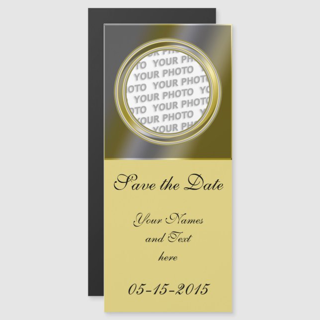 Square Frame contour I + your ideas Magnetic Invitation (Front/Back)