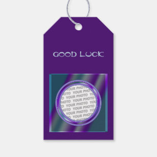 Square Frame contour II + your photo & text Gift Tags