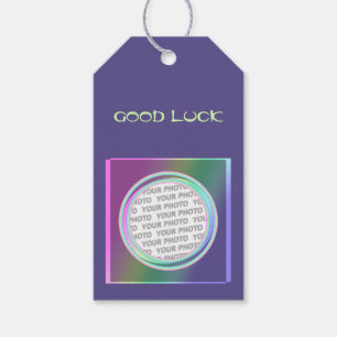 Square Frame contour III + your photo & text Gift Tags