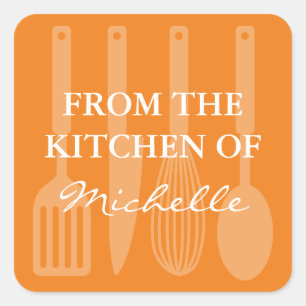 Square From the kitchen of cooking utensil sticker