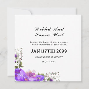 Square Gatefold Wedding Invitation Card