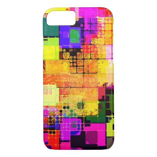 Square Geometric Multicolored Pattern Case-Mate iPhone Case (Back)