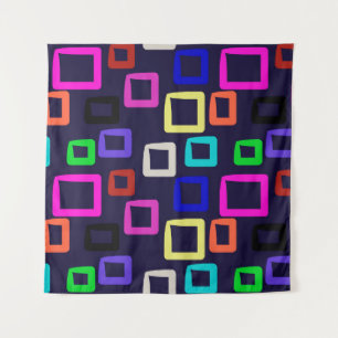 Square geometric painting, seamless design graphic tapestry