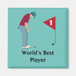 Square Golfer Putting Magnet