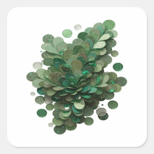 Square Green GREEN SPARKLING CIRCLES Decal Art Sticker