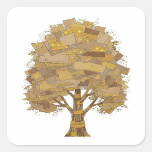 Square Grey TREE OF KNOWLEDGE Square Sticker