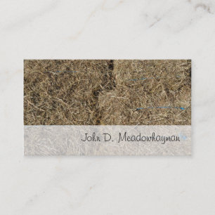 Square hay bales close-up photo business card