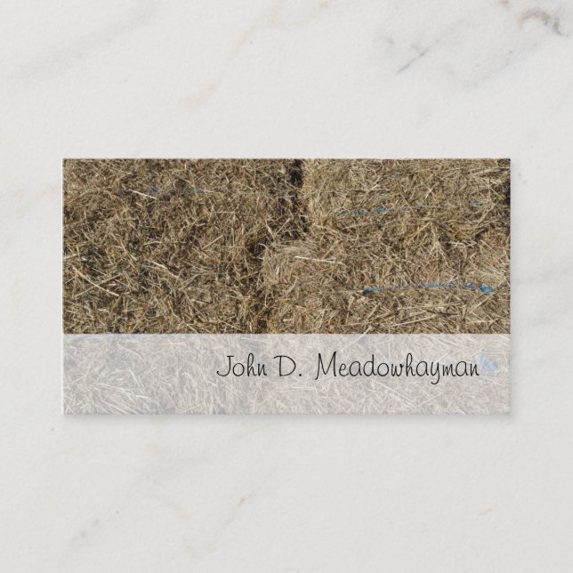 Square hay bales close-up photo business card (Front)
