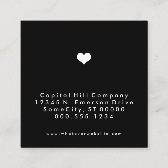 square heart appointment reminder card (Front)