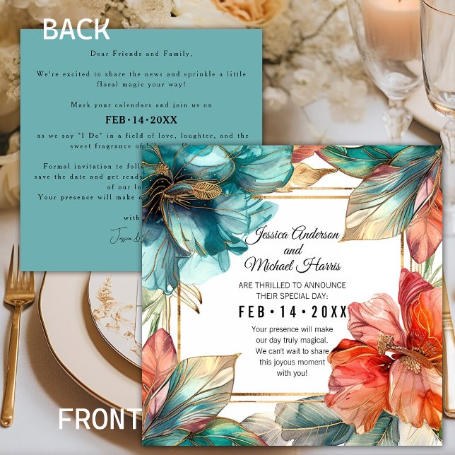 Square Hibiscus Serenade Paradise Save The Date (Square Hibiscus Serenade Paradise Save The Date flat card. More matching stationary available.)
