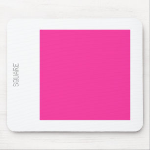 Square - Hot Pink and White Mouse Mat