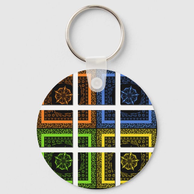 Square in a box key ring (Front)