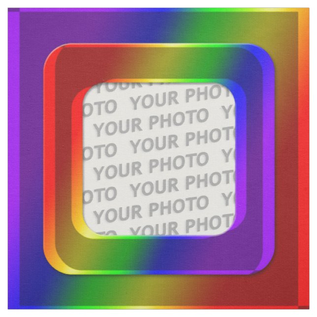 Square in Square Frame coloured II + your photo Fabric (Swatch)
