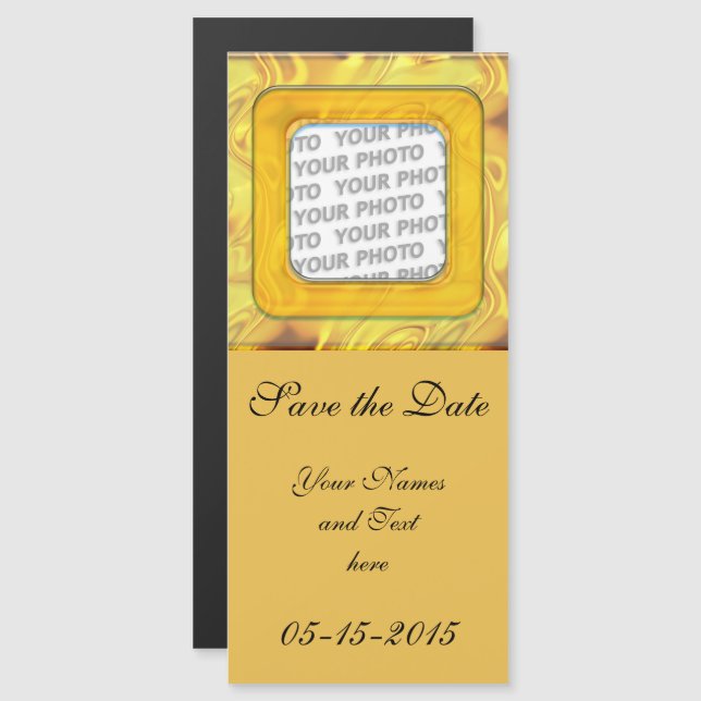 Square in Square Frame coloured IV + your ideas Magnetic Invitation (Front/Back)