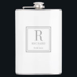 Square Initial EDITABLE COLOR Personalised Flask<br><div class="desc">Visit our website www.berryberrysweet.com for stylish stationery designs and custom gifts!</div>