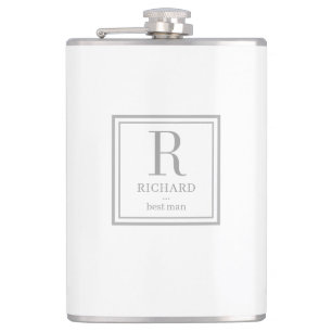 Square Initial EDITABLE COLOR Personalised Flask