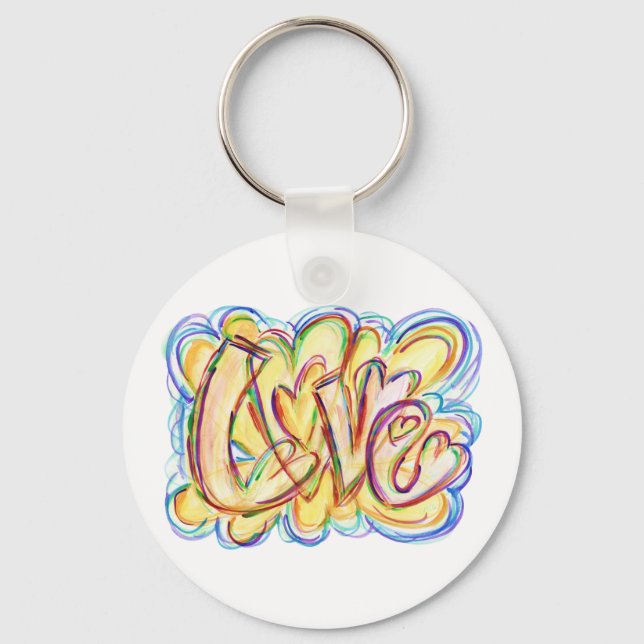 Square Inspirational Word Heal Art Keychain (Front)