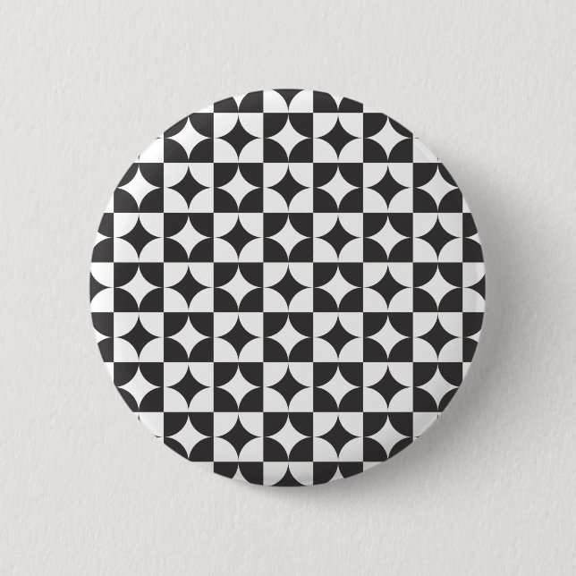 square intersecting circle 6 cm round badge (Front)