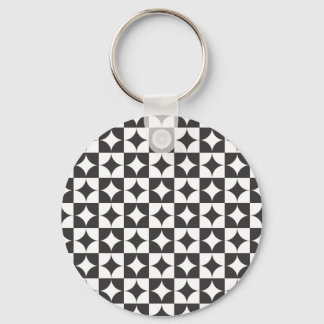 square intersecting circle key ring