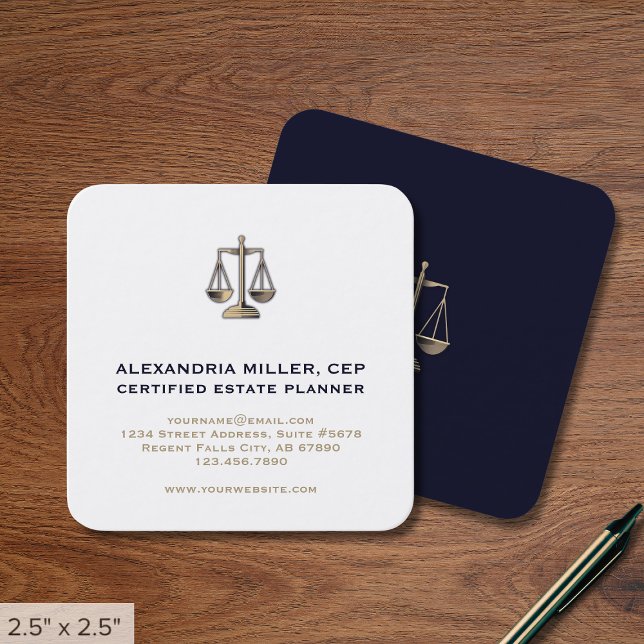 Square Justice Scale Logo Business Card (Creator Uploaded)