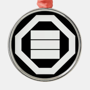 Square Kanji characters for three in Oshiki Metal Tree Decoration