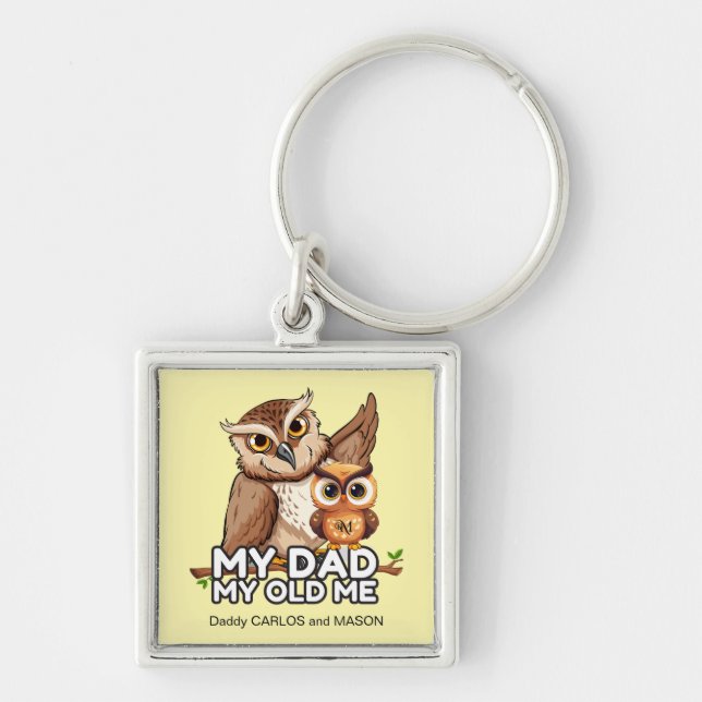 Square Keychain : My Dad My Old Me (Front)