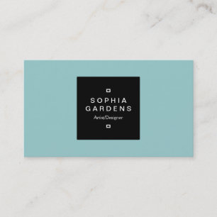 Square Label 01 - Light Blue Green Business Card