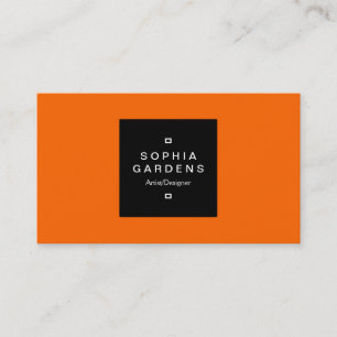 Square Label 01 - Orange Business Card