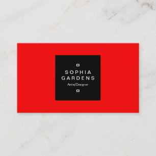 Square Label 01 - Red Business Card