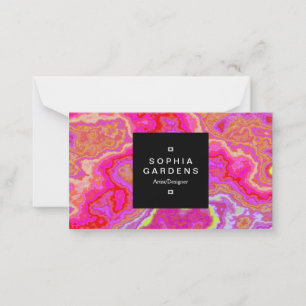 Square Label 01a - Colourful Mineral Note Card