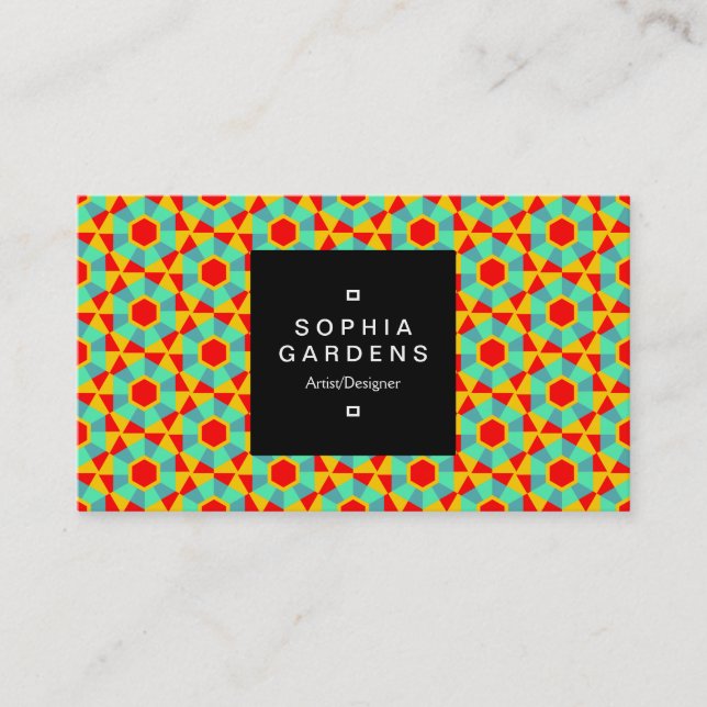 Square Label 01a - Geometric 060614 Business Card (Front)
