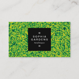 Square Label 01a - Green Marbling Business Card