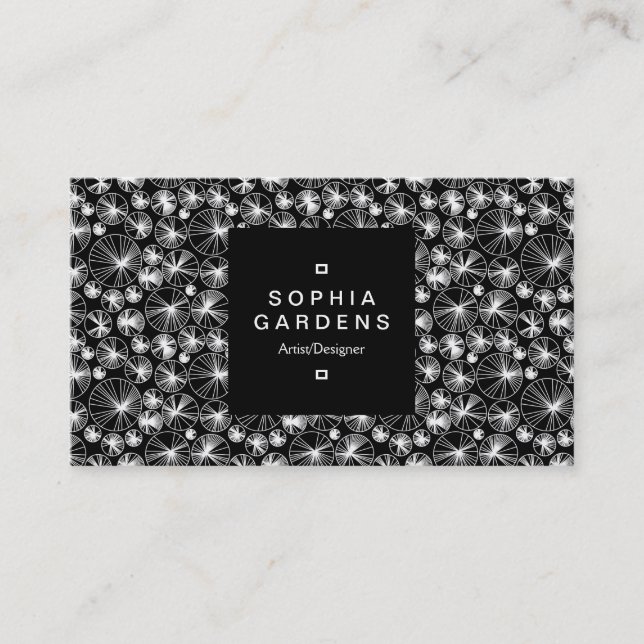 Square Label 01a - Ray Circles Business Card (Front)