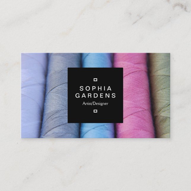 Square Label 01a - Reels of Cotton Business Card (Front)