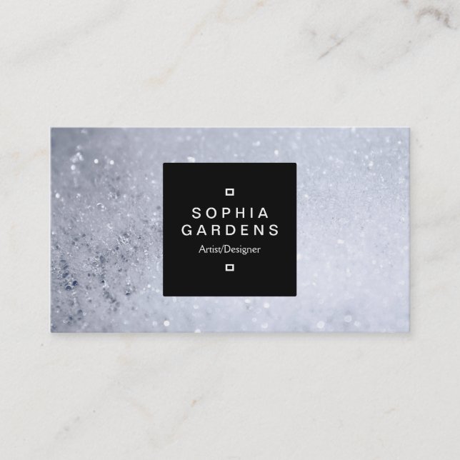 Square Label 01a - Soap Bubbles Business Card (Front)