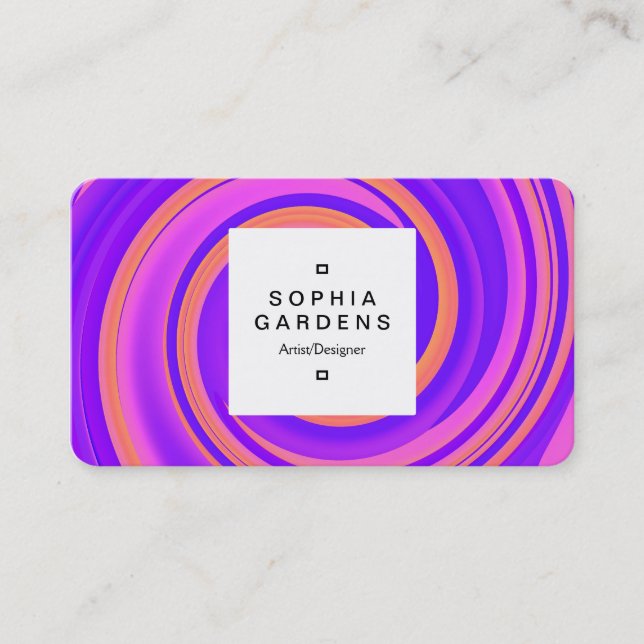 Square Label 03a - Abstract Swirl 250816 - 01a Business Card (Front)
