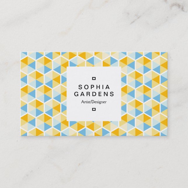 Square Label 03a - Hexagonal Pattern 03 Business Card (Front)