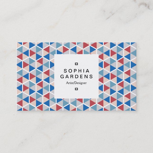 Square Label 03a - Hexagonal Pattern 05 Business Card (Front)