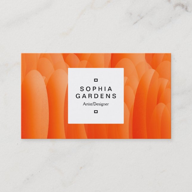 Square Label 03a - Orange Petals Business Card (Front)