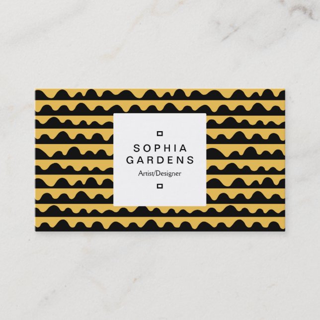 Square Label 03a - Pattern 020815 - Amber Business Card (Front)