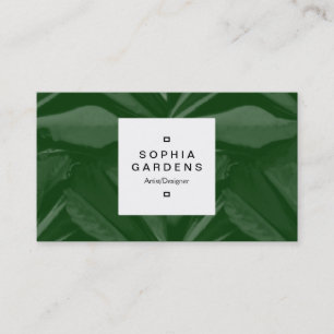 Square Label 04 - Dark Green Business Card