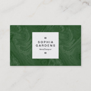 Square Label 04c - Dark Green Business Card