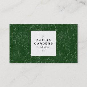 Square Label 04d - Dark Green Business Card
