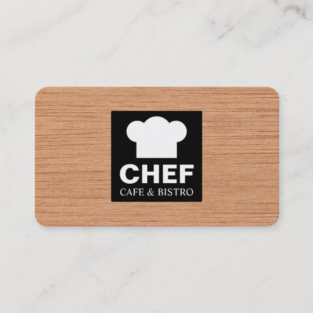 Square Label Cafe - Plywood Business Card (Front)