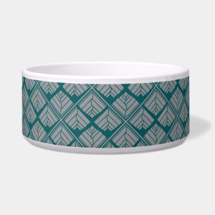 Square Leaf Pattern Teal Neutral